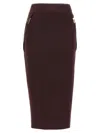Elisabetta Franchi Corsetry-inspired Midi Skirt With Zigzag Stitching In White