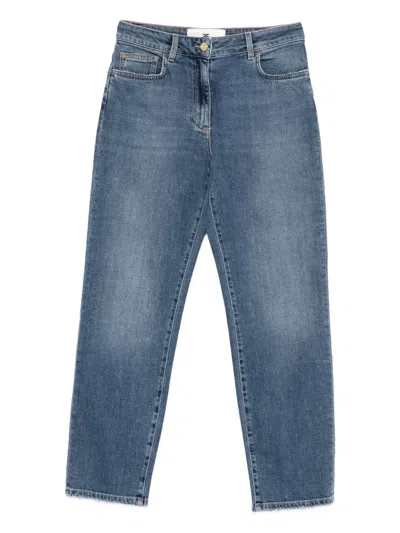 Elisabetta Franchi Cotton-blend Jeans In Blue