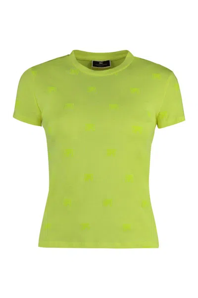 Elisabetta Franchi Cotton Crew-neck T-shirt In Yellow