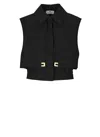 Elisabetta Franchi Cotton Cropped Shirt In Black
