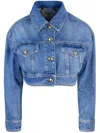 Elisabetta Franchi Cotton Jacket In Blue