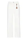 Elisabetta Franchi White Cotton Jeans In Avorio