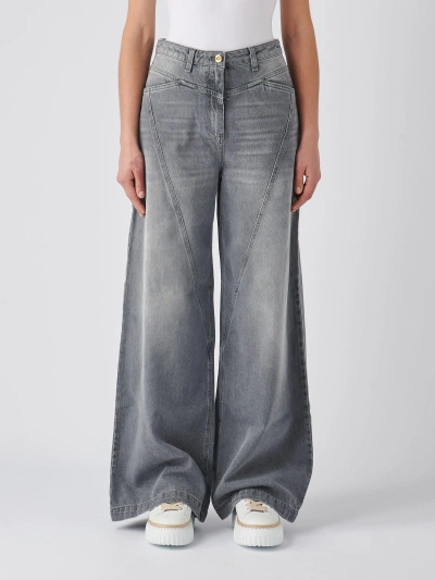 Elisabetta Franchi Cotton Jeans In Piombo