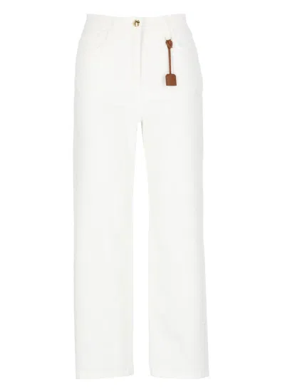 Elisabetta Franchi Cotton Jeans In White