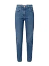 Elisabetta Franchi Cotton Jeans With Rhinestones In Medium Wash