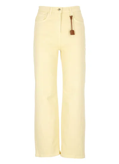 Elisabetta Franchi Cotton Jeans In Yellow