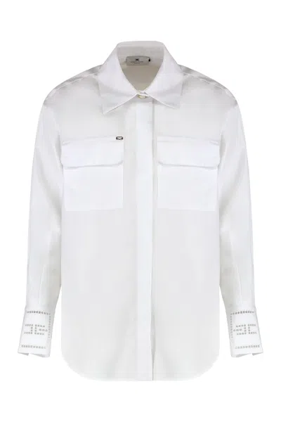 Elisabetta Franchi Cotton Poplin Shirt In White