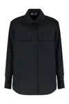 Elisabetta Franchi Cotton Poplin Shirt In Black