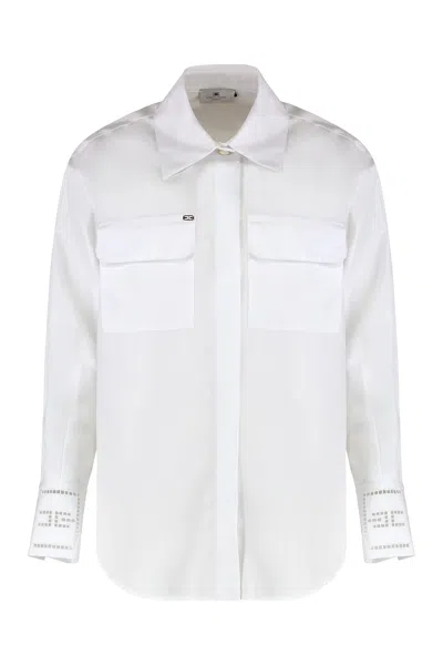 Elisabetta Franchi Cotton Poplin Shirt In White
