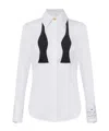 Elisabetta Franchi Cotton Poplin Shirt With Logo In White