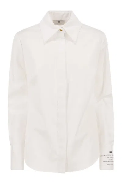 ELISABETTA FRANCHI ELISABETTA FRANCHI COTTON POPLIN SHIRT WITH LOGO