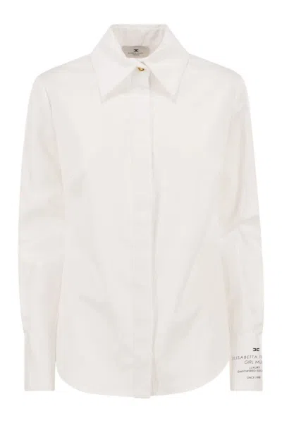 ELISABETTA FRANCHI ELISABETTA FRANCHI COTTON POPLIN SHIRT WITH LOGO