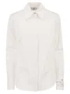 Elisabetta Franchi Cotton Poplin Shirt With Logo In Gray