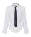 Elisabetta Franchi Cotton Poplin Shirt With Tie