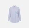 Elisabetta Franchi Striped Button-down Collar Shirt With Chest Pocket