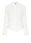 Elisabetta Franchi Crisp White Cotton Shirt With Tailored Silhouette In Multi