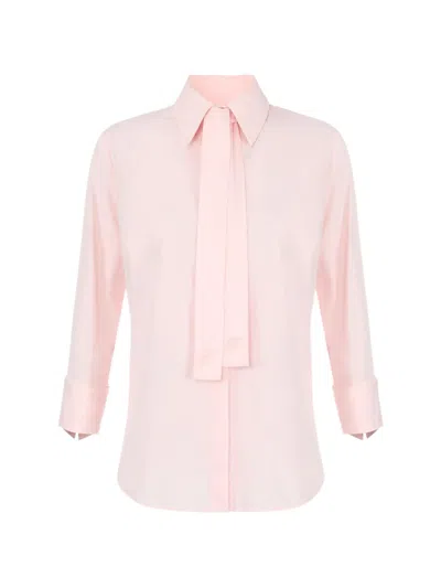 Elisabetta Franchi Cotton Shirt With Sashes In White