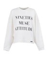 Elisabetta Franchi Oversized Sweatshirt With Bold Text Graphics In White