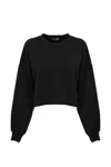 Elisabetta Franchi Cotton Sweatshirt With Logo In Nero