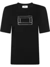 Elisabetta Franchi Crewneck Short Sleeves Straight Hem T-shirt In Black
