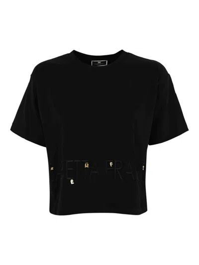 Elisabetta Franchi Cotton T-shirt In Black