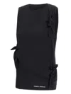 Elisabetta Franchi Sleeveless Top With Bows And Draping In 黑色