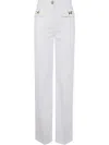 Elisabetta Franchi Cotton Trousers In White
