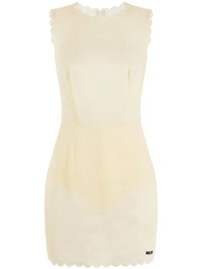 Elisabetta Franchi Cotton Voile Dress In 黄色