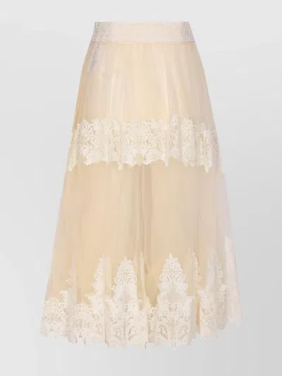 ELISABETTA FRANCHI COUTURE SKIRT LACE DETAILING