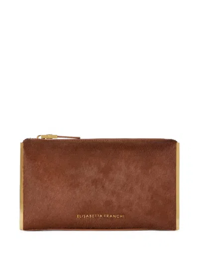 Elisabetta Franchi Cowhide Clutch Bag In Red
