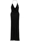 Elisabetta Franchi Cowl-effect Gown In 黑色