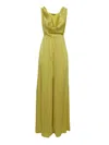 Elisabetta Franchi Cowl Neck Body-chain Jumpsuit In Yellow