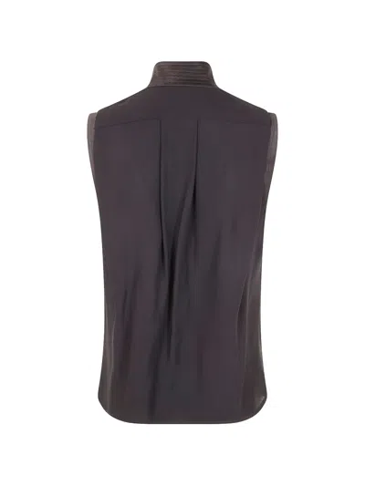 Elisabetta Franchi Cowl-neck Sleeveless Blouse In Brown