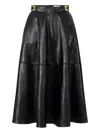 Elisabetta Franchi Flared Midi Skirt With High Waist In Black