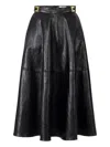 Elisabetta Franchi Flared Midi Skirt With High Waist In Black