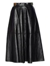 Elisabetta Franchi Flared Midi Skirt With High Waist In Black
