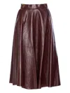 Elisabetta Franchi A-line Silhouette Skirt With Metallic Buckle Detail In Burgundy