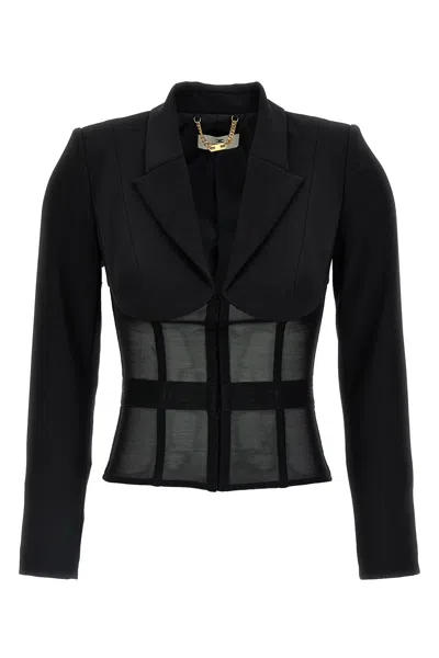 ELISABETTA FRANCHI ELISABETTA FRANCHI CRÃªPE AND TULLE BLAZER