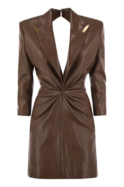 ELISABETTA FRANCHI ELISABETTA FRANCHI CRAQUELÉ DRESS WITH LAPELS