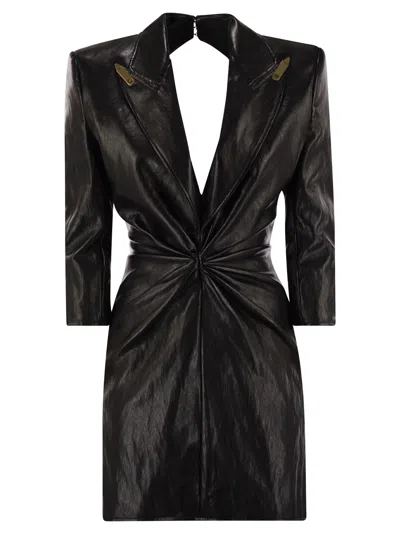 ELISABETTA FRANCHI ELISABETTA FRANCHI CRAQUELÉ DRESS WITH LAPELS
