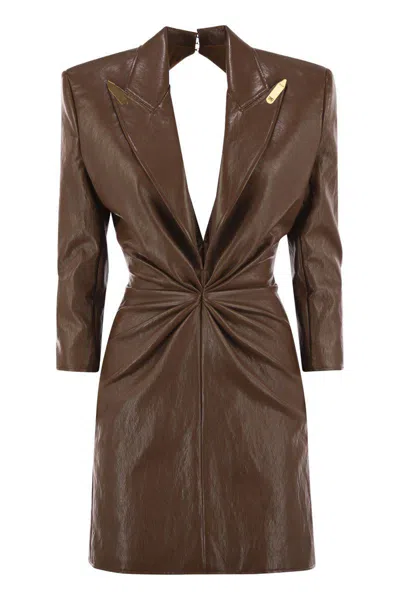 ELISABETTA FRANCHI ELISABETTA FRANCHI CRAQUELÉ DRESS WITH LAPELS
