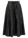 Elisabetta Franchi Flared Midi Skirt With High Waist In Black