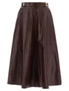 Elisabetta Franchi A-line Silhouette Skirt With Metallic Buckle Detail In Red