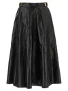 Elisabetta Franchi Flared Midi Skirt With High Waist In Black