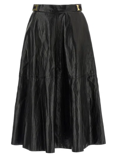 ELISABETTA FRANCHI CRAQUELÉ SKIRT SKIRTS BLACK