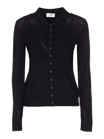 Elisabetta Franchi Black Cardigan Buttons Closure