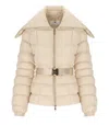 Elisabetta Franchi Cream Belted Padded Jacket In Pink