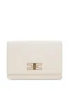 Elisabetta Franchi Cream-colored Bag With A Gold Chain Shoulder Strap In Beige