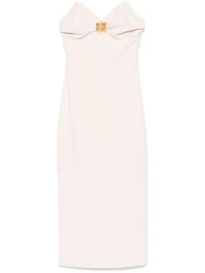 Elisabetta Franchi Cream-colored Strapless Gown In Beige