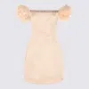 Elisabetta Franchi Shoulder-baring Fitted Mini Dress With Floral Embellishments